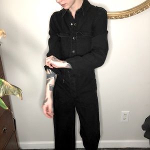 Black Button Up Jumpsuit